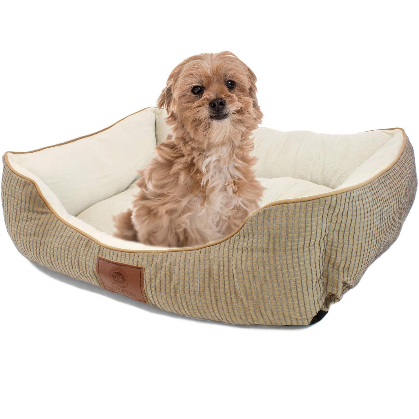 AKC Tan Cuddler Dog Bed
